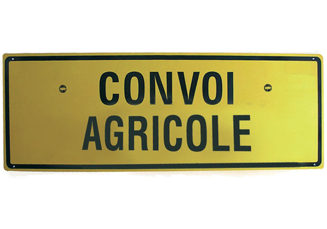 Plaque de signalisation pour  CONVOI AGRICOLE 2 faces